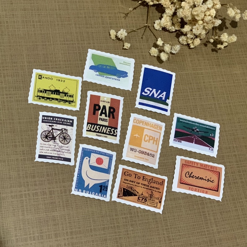 

stamp country deco stickers