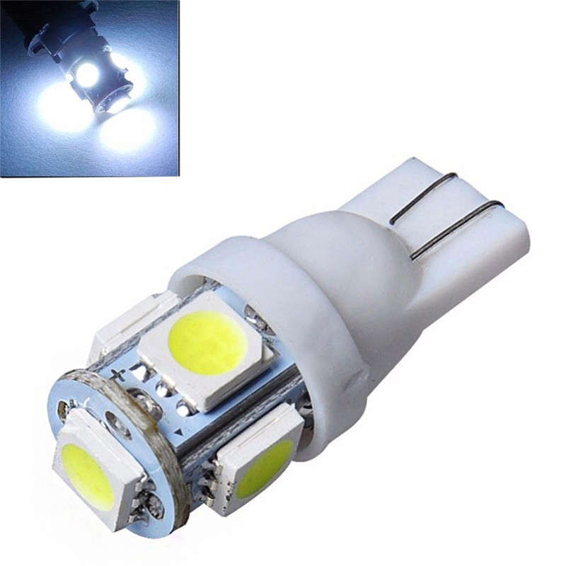 1 Buah Lampu Bohlam Led Super Putih T10 Wedge 5-smd 5050 W5W 2825 158 192 168 194