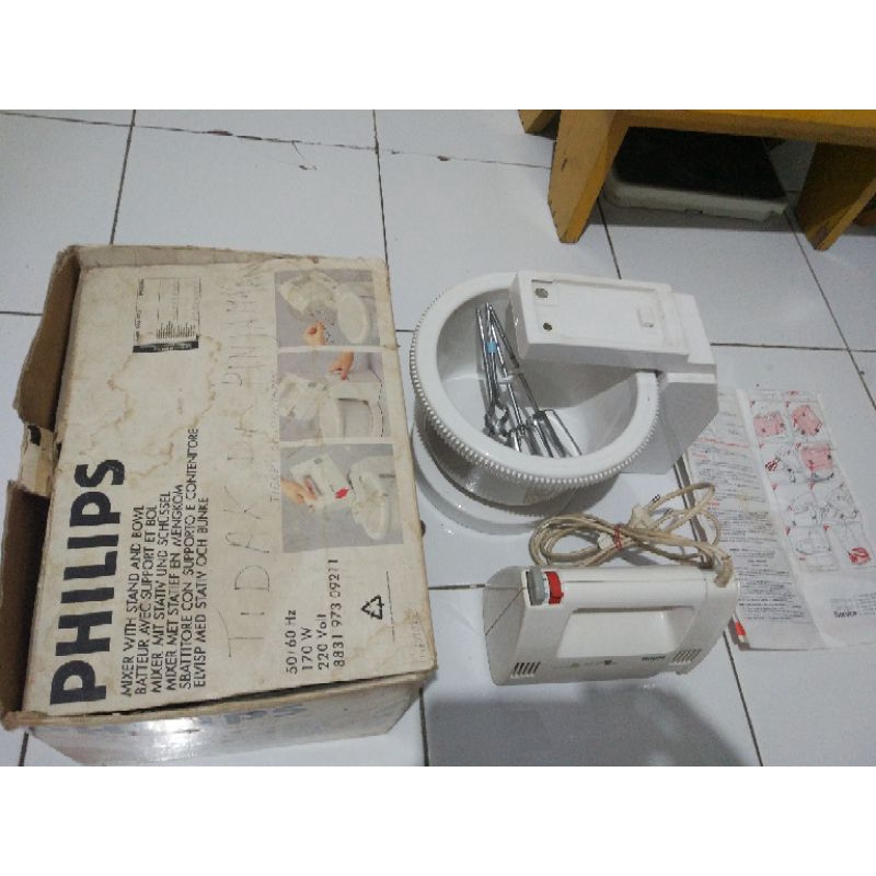 4kg Mixer Philips HR1500 Komplit preloved BUDAYAKAN BACA Second Seken Dudukan Mangkok Wadah Pengaduk
