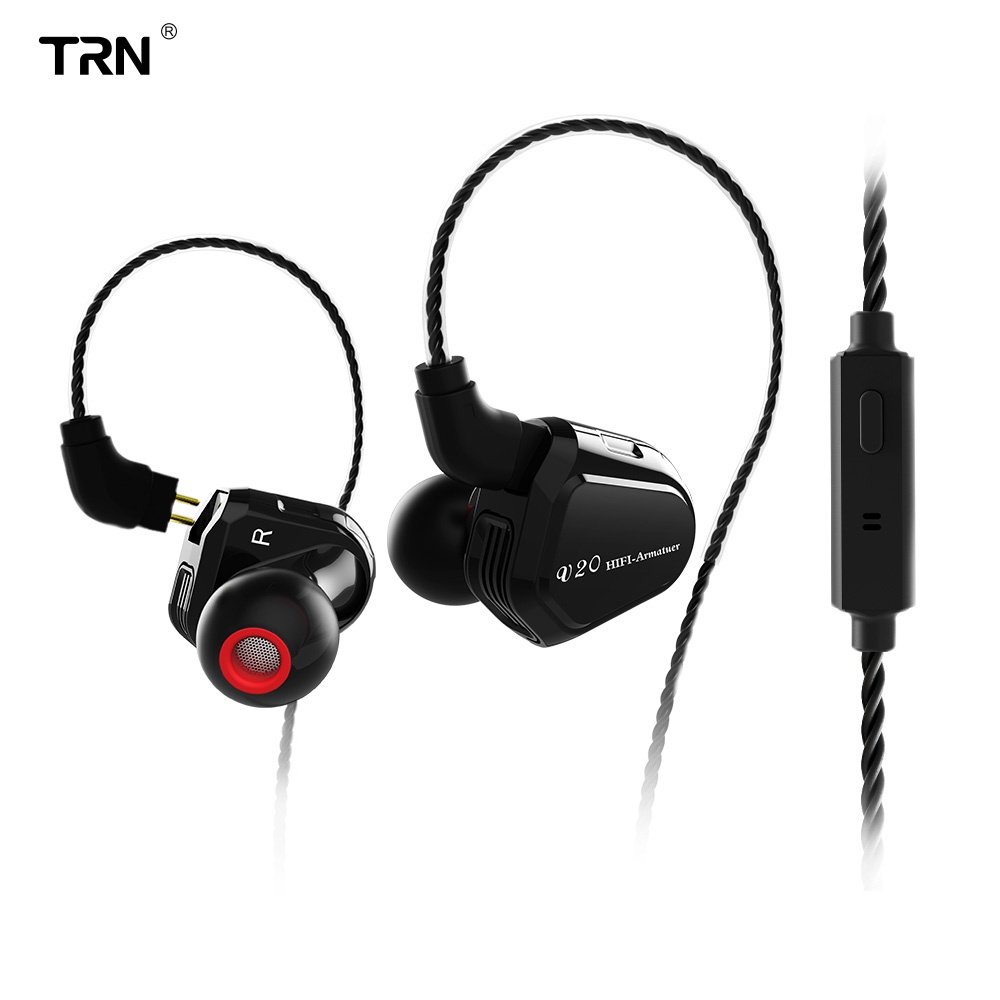 TRN V20 Audiophile Tri-Driver Hybrid In Ear Monitor Microphone