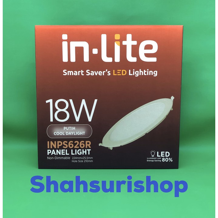 LED PANEL INLITE IN-LITE 18W 18 W 18WATT BULAT INPS 626R