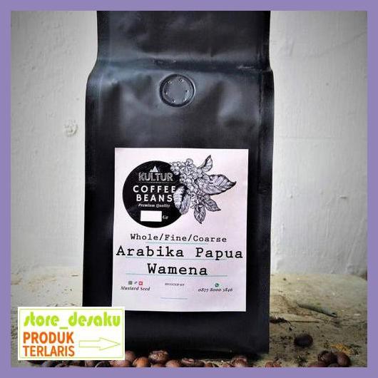 

57Ryr68- Coffee Bean Biji Kopi Arabika Papua Wamena 1 Kg - Medium Roast, Coarse 4E57Edu-