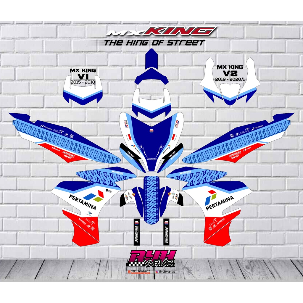 DECAL MOTOR JUPITER MX KING 150CC MANDALIKA RACING TEAM PERTAMINA | CUSTOM ALL MOTOR