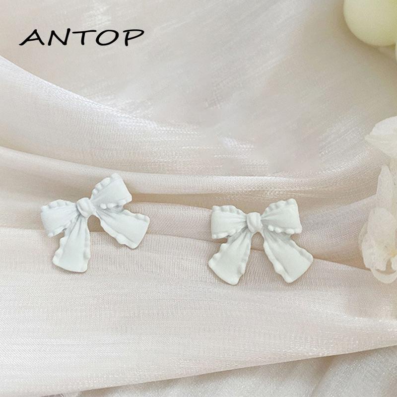 Anting Tusuk Bentuk Pita Bahan Alloy Untuk Wanita