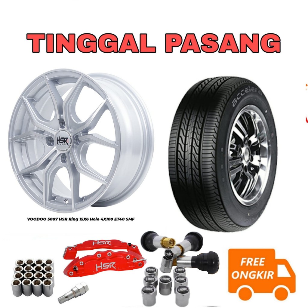 PAKET KOMPLIT VELG MOBIL R15 Ring 15 HSR VOODO - JAZZ AGYA AYLA CALYA SIGRA ETIOS VALCO SIRION BRIO 
