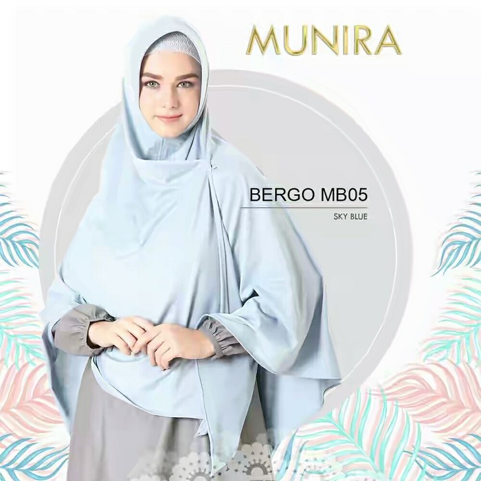 Munira Bergo MB 05 Sky Blue/ Biru Langit Adelia Pet Busa Belah Depan