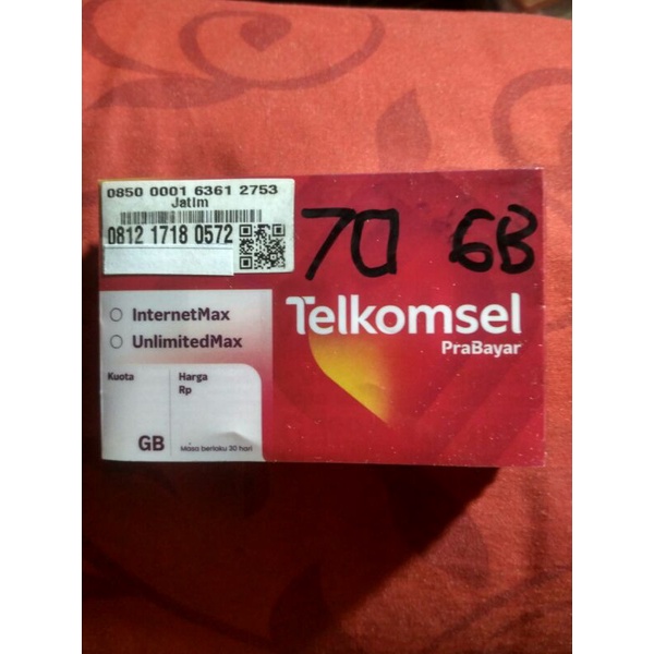 Perdana Kartu Telkomsel 70 GB