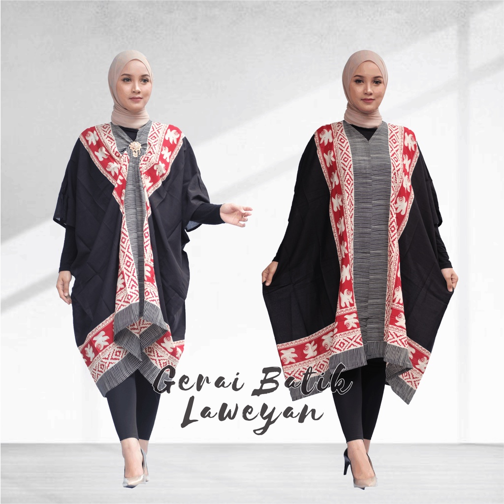 kaftan batik Devana #4 baju batik wanita jumbo dres batik wanita kaftan Wanita Batik Kaftan Modern