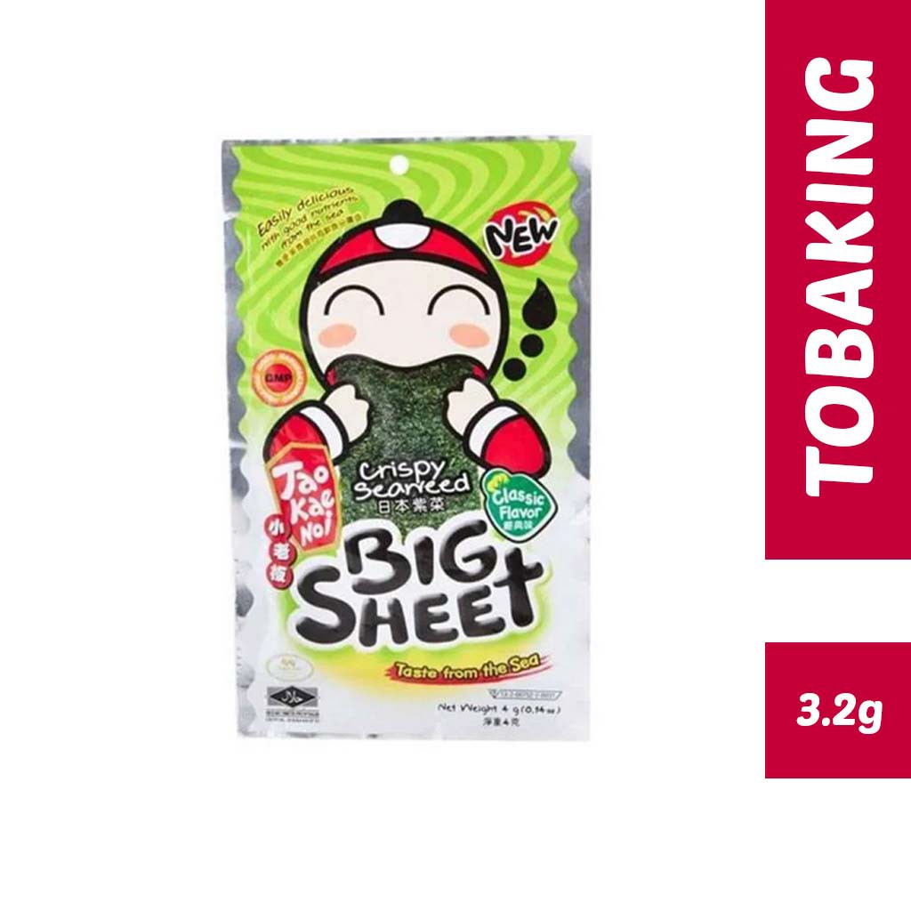 

Tao Kae Noi Big Sheet Classic Original Snack Rumput Laut Produk Import Thailand - 4gr