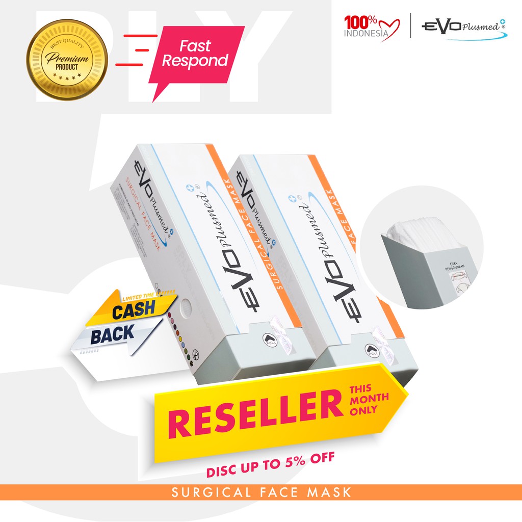Masker Evo Plusmed 5 Ply Medis Murah
