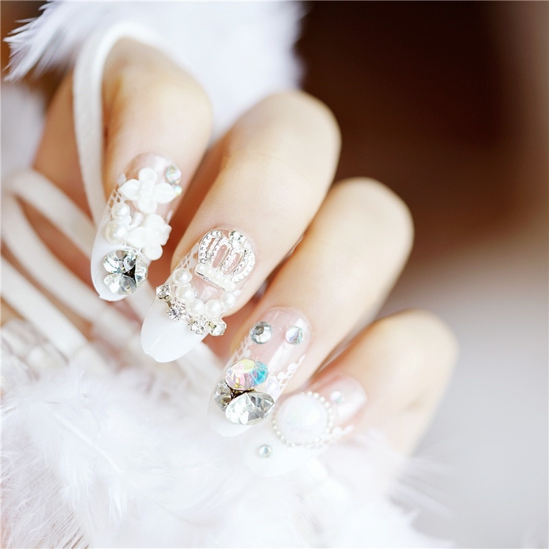 Kuku Palsu 【A171，lem sticker】➕Nikah Wedding False Nailart Pengantin Tangan