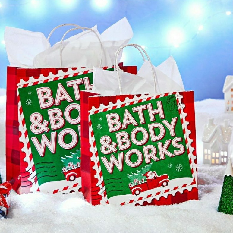 ON SALE!❤BATH &amp; BODY WORKS BBW PAPER BAG KANTONG KERTAS SERBAGUNA KOTAK-KOTAK PUTIH BIRU PROMO SUPER MURAH LEBAY BUNGKUS KERTAS KADO CANTIK UKURAN KECIL SEDANG BESAR LENGKAP KARTU UCAPAN PITA GOODIE BAG BIRTHDAY SESERAHAN ULANG TAHUN BARU NATAL PAPERBAG