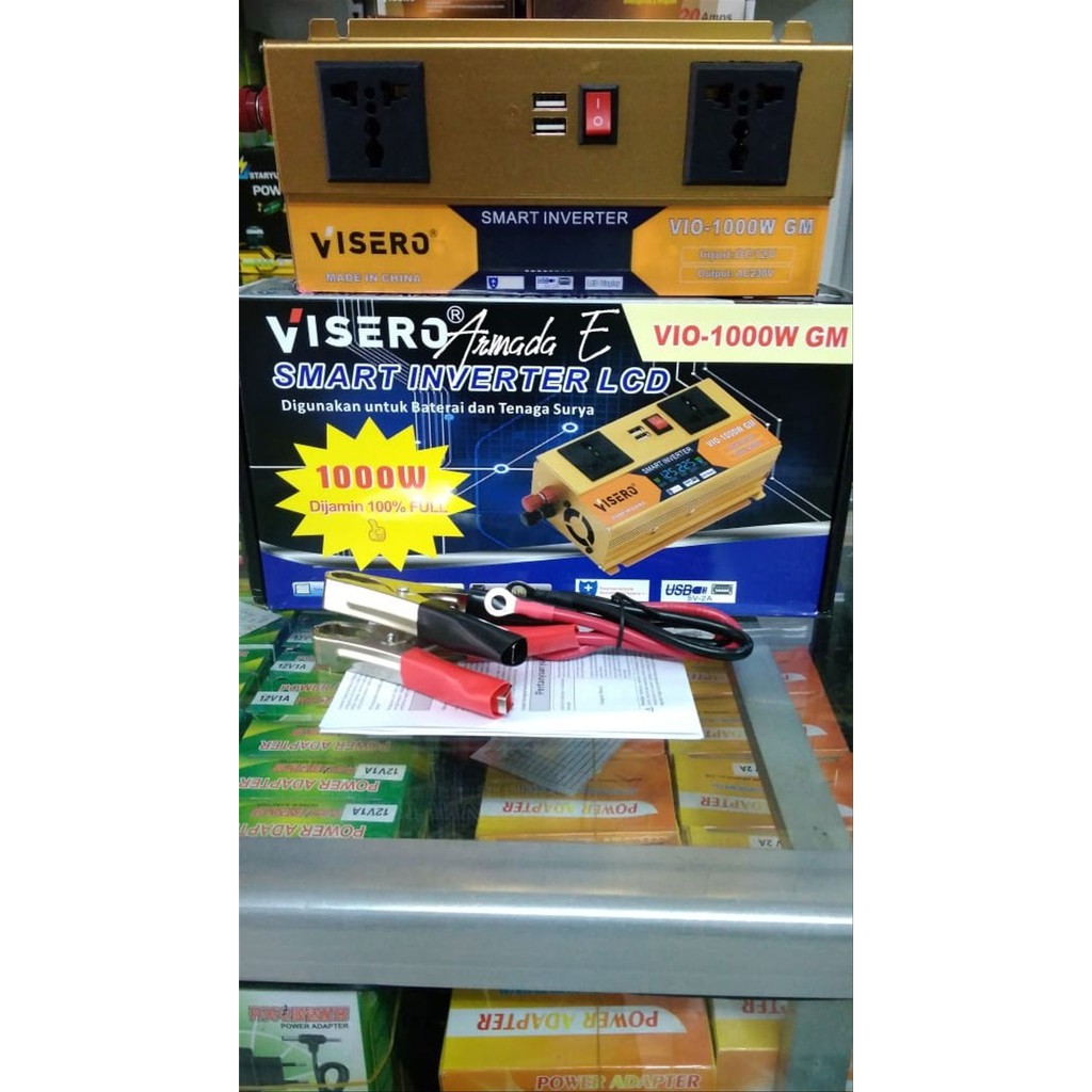 Smart Power Inverter 1000 Watt 12V With Digital LCD Display Visero VIO-1000W GM