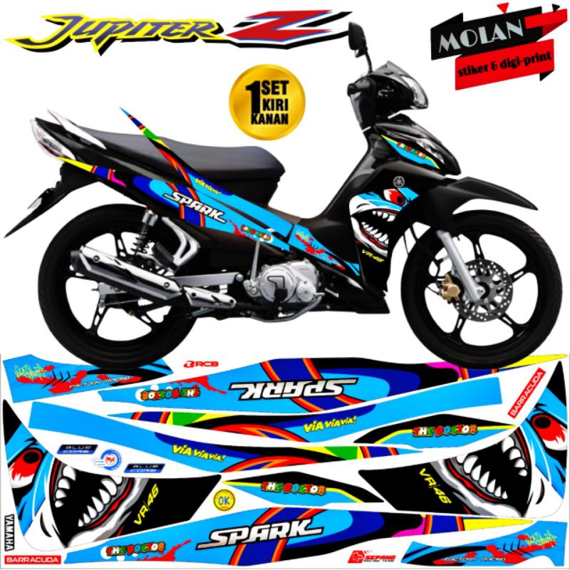 Decal Sticker Striping Variasi Jupiter Z Robot 2010-2013 SHARK MOTO GP /Jupiter Z 2010 /Jupiter Z 20