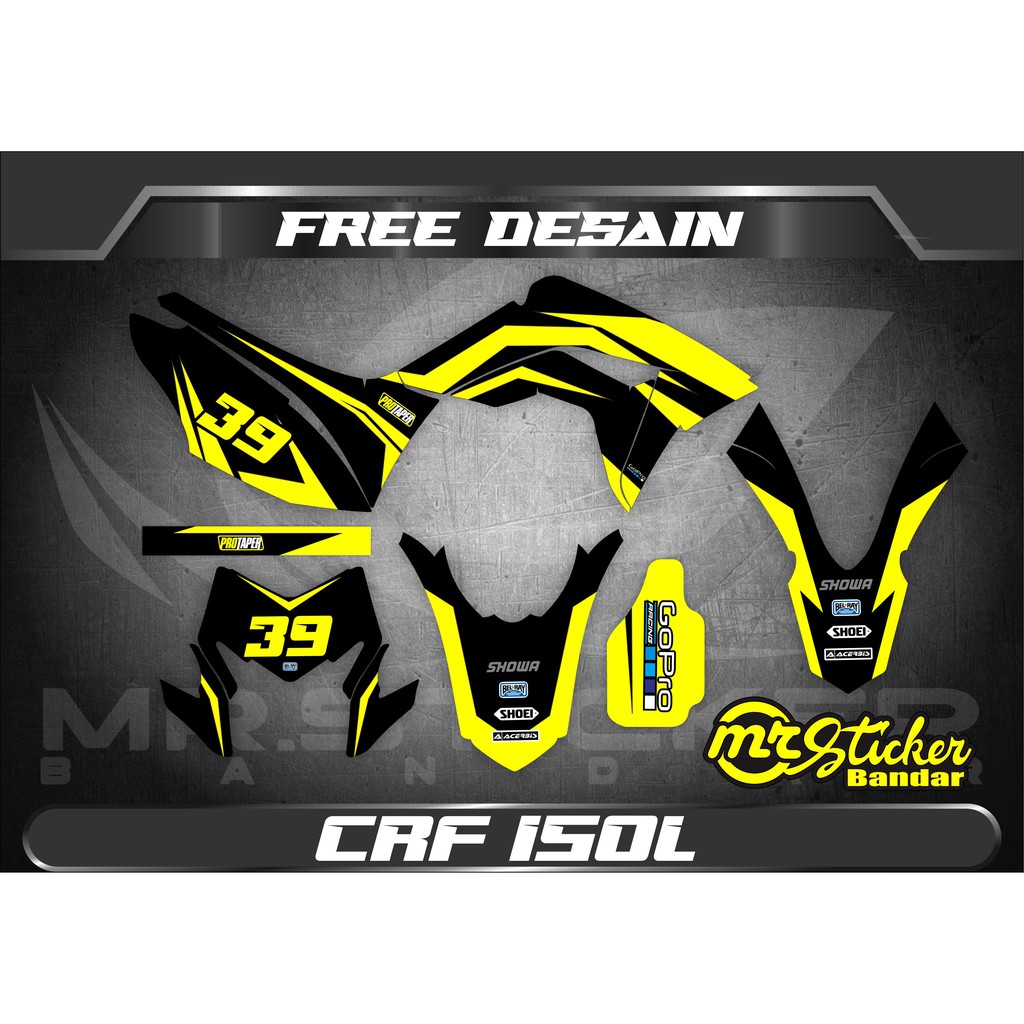 Decal Sticker Dekal Stiker Honda CRF 150L Full Body Kuning Lemon