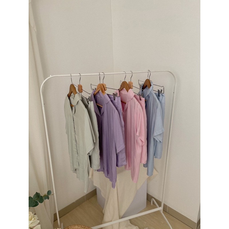 KANON - Kasumi Shirt and Skort Pastel Set - Set kemeja dan rok belt rayon korean look