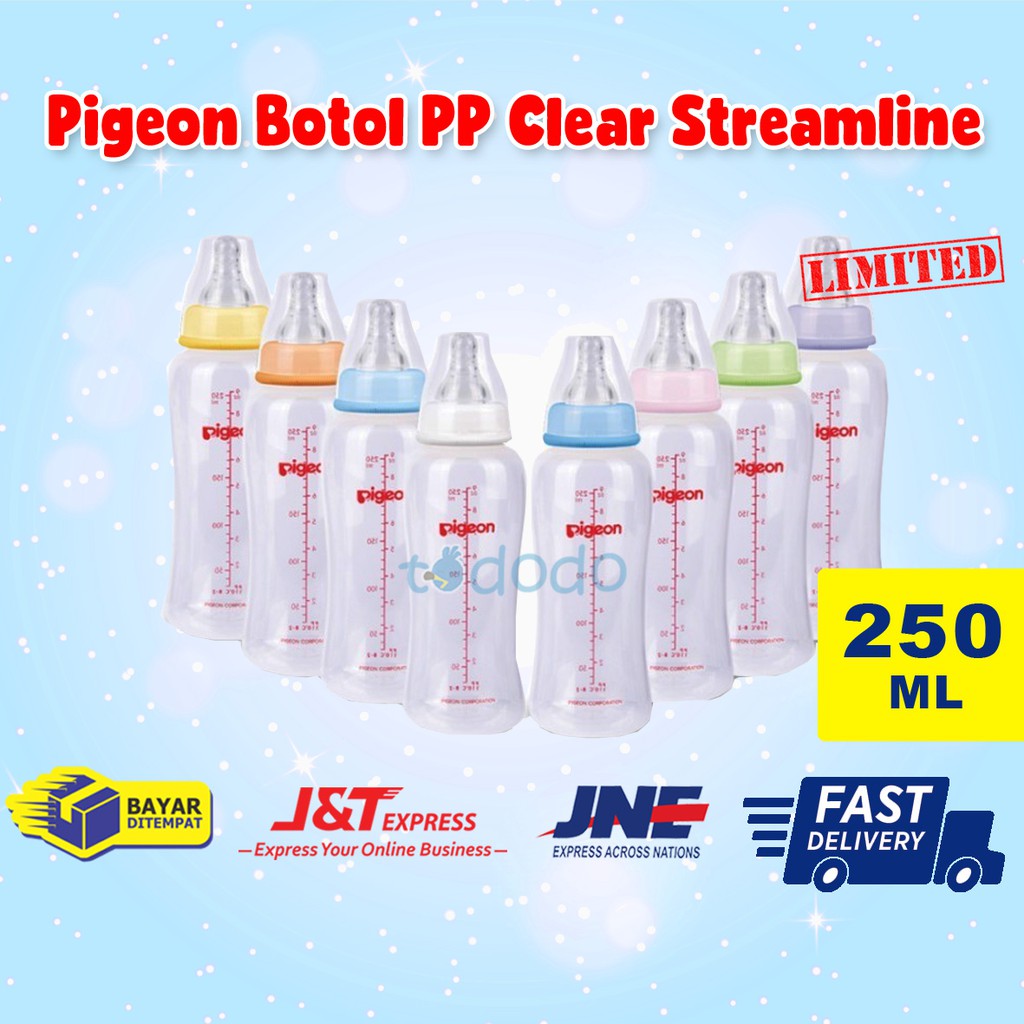 Pigeon Botol PP Clear Streamline 250ML - Botol Susu Bayi