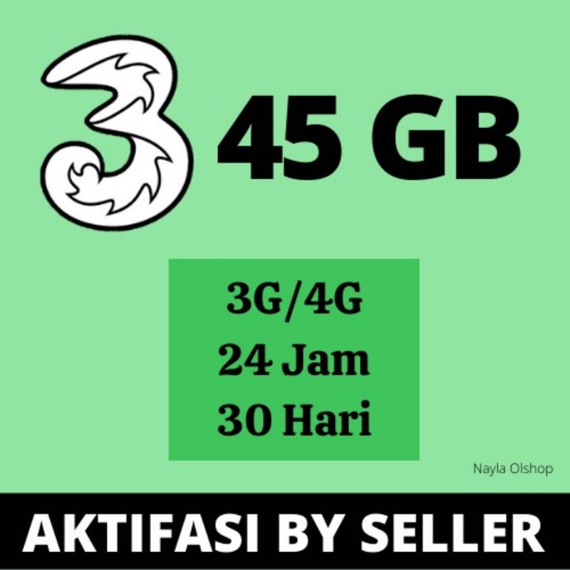 Promo Kuota Tri 45 GB | 26 GB