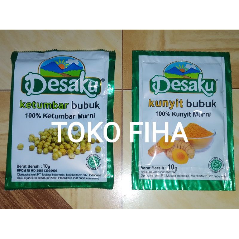 

Desaku Kunyit Bubuk 10gr | Desaku Ketumbar Bubuk 10gr - Sachet