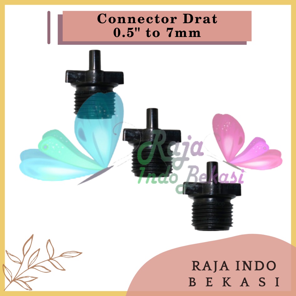 Connector Pipa 0.5 Inch Ke Selang 7mm Alat Siram Irigasi Taman