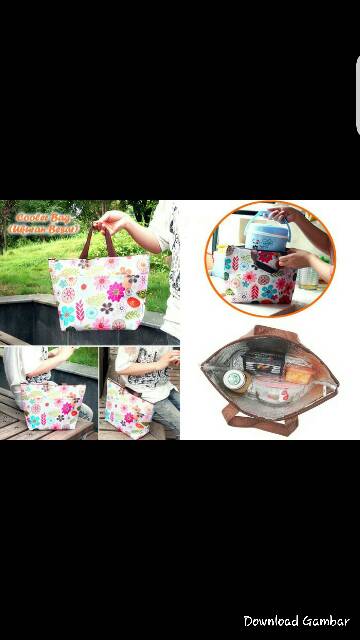 LUNCH BAG COOLER free  jelly ice bag tahan 12 jam ok  good quality