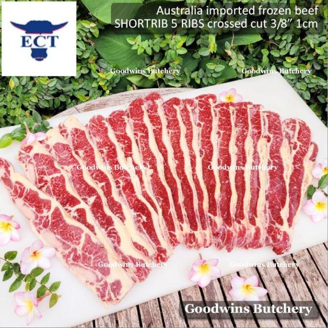 

1Kg 6-7Pcs Beef Shortrib Australia Ect Short Rib Crossed Cuts 3/8" 2Cm Ee39Keogff