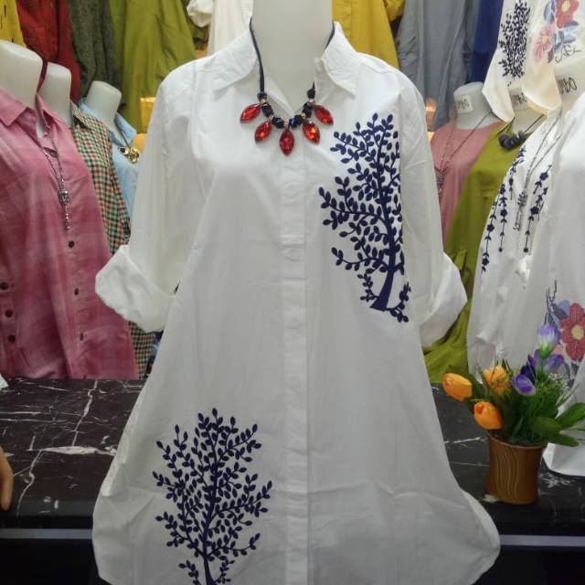  TUNIK PUTIH BORDIR  T401 Shopee Indonesia