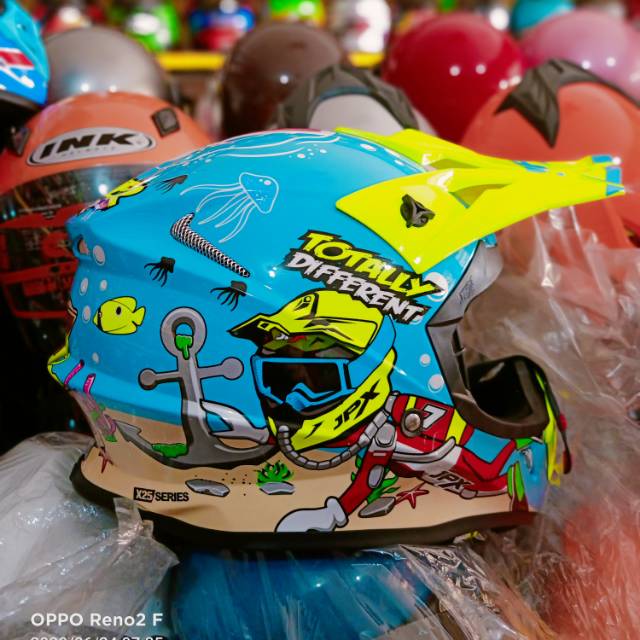 HELM JPX CROSS ANAK/DEWASA X25 YELOW BLUE/HELM JPX CROSS/TRAIL DEWASA ORIGINAL