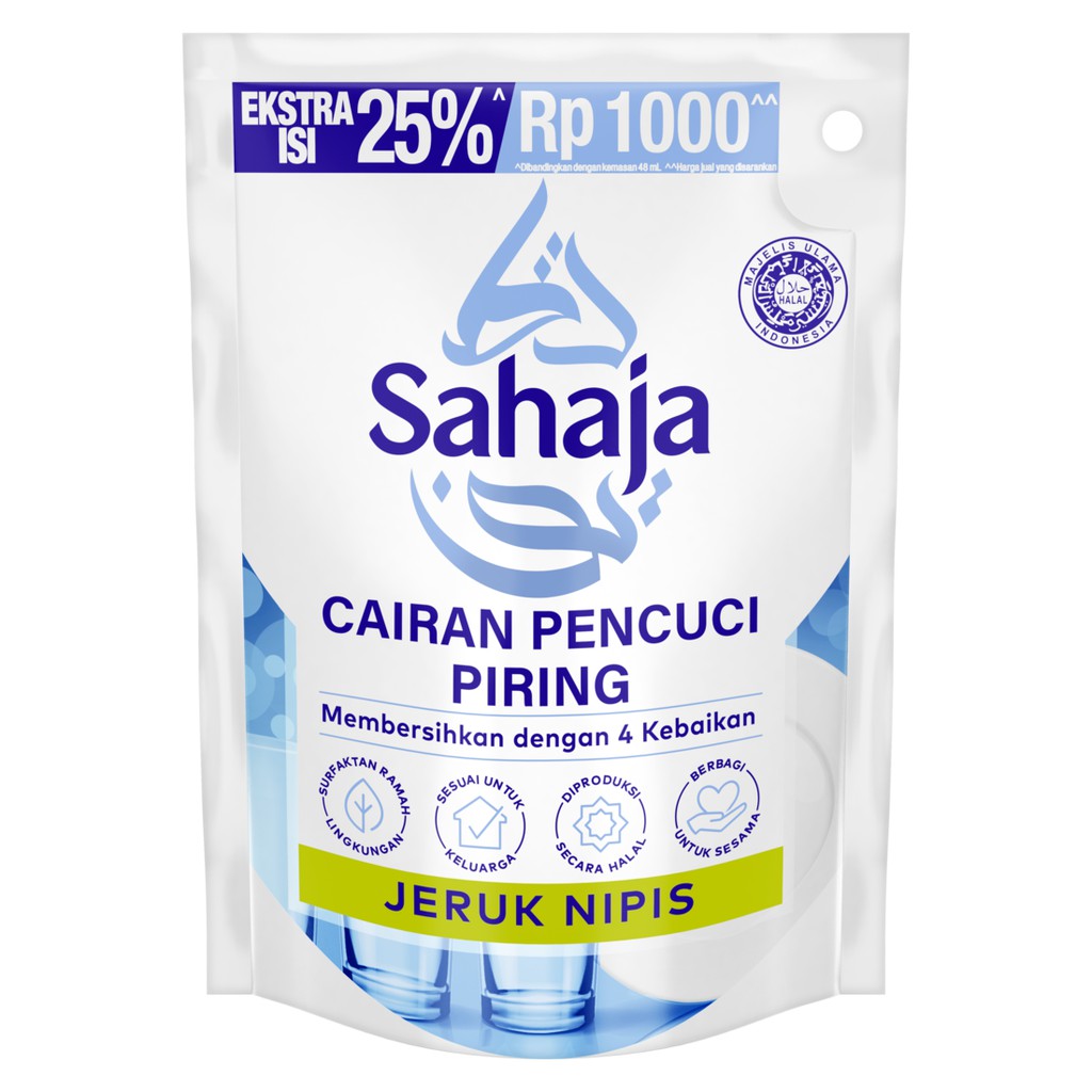 Jual Sahaja Sabun Cuci Piring Jeruk Nipis Pouch 60 Ml Indonesia|Shopee  Indonesia