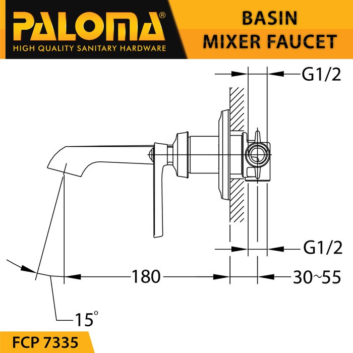 PALOMA FCP 7335 Keran Mixer Wastafel Cuci Tangan Panas Dingin Kran Air