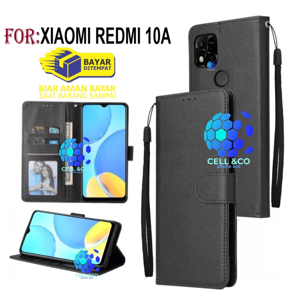 NEW XIAOMI REDMI 10A CASE FLIP LEATHER WALLET PREMIUM FLIP CASE BUKA TUTUP KESING HP CASING FLIP CASE WALLET XIAOMI REDMI 10A TERBARU