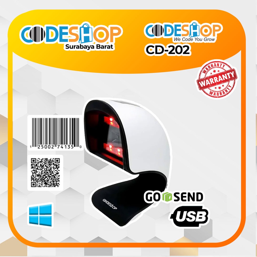 Scanner Barcode Codeshop CD 202 1D 2D USB