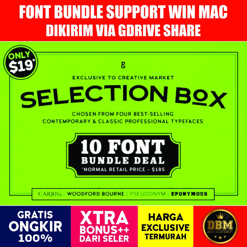 Selection Box 10 Font Bundle