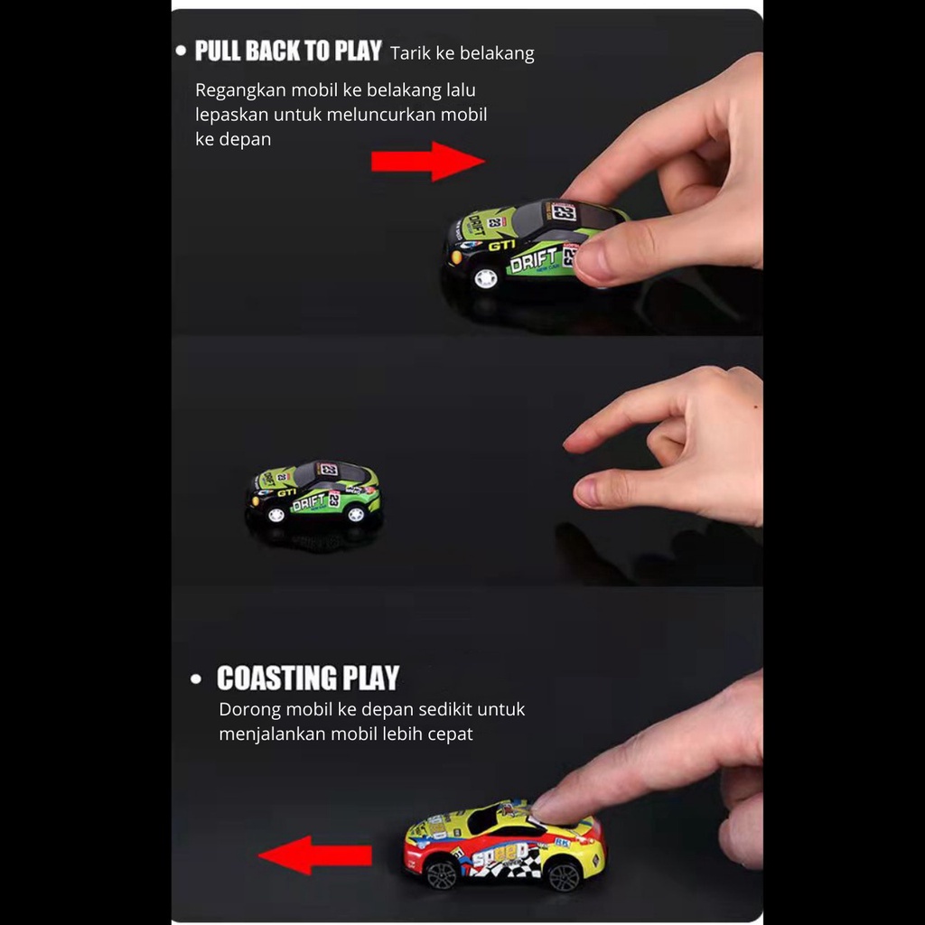 Mainan Anak Mobil Mini Pull Back Colorfull Racing Mini Car Kids
