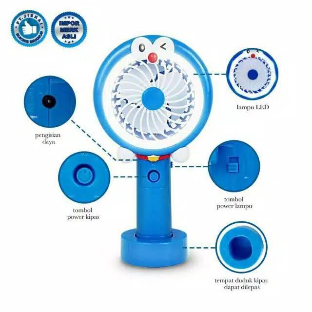 Kipas Angin Mini - Portable Mini Fan Import Fashion - Karakter Doraemon dan Hellokitty 1KG 5pcs