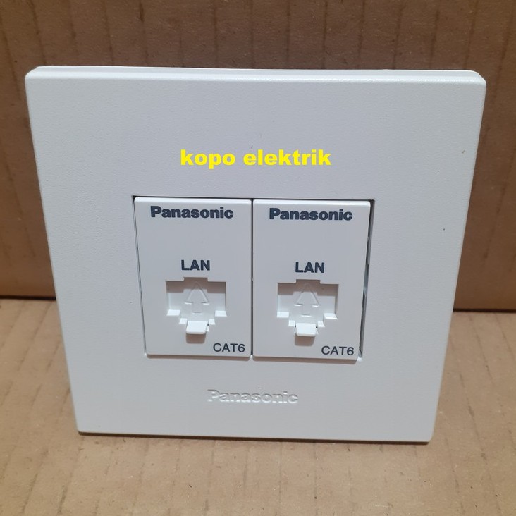 Panasonic Soket LAN Cat6 Outlet Data CAT6 Tanam style white Double