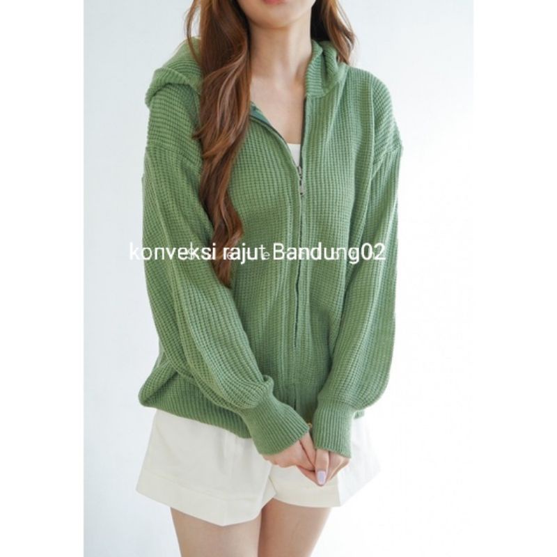 Jipper Hoodie jaket  Wanita / Sweater Rajut Premium / Jaket Rajut Wanita Imfort