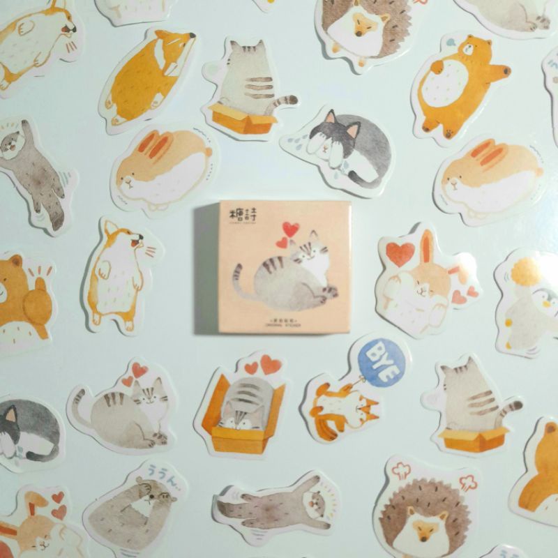 

15Pcs Stiker Bentuk Binatang Lucu untuk Scrapbook / Jurnal / Diary