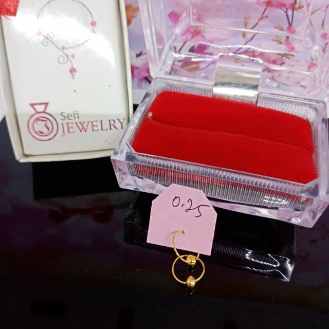 Anting Bayi Bulat Emas Muda Murni Asli /Anting Lingkaran /Anting Bayi Murah /Anting Anak/Anting Emas