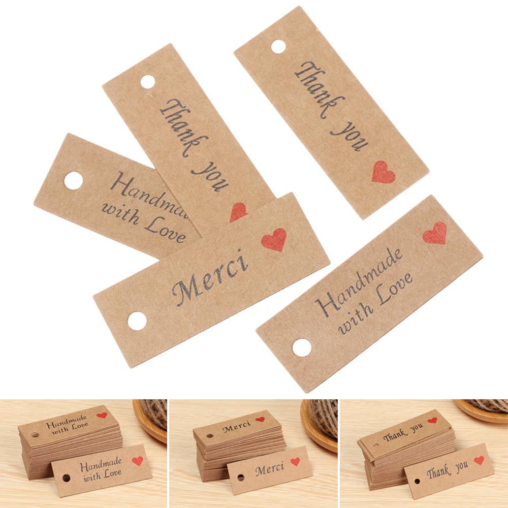 Nanas 100 Pcs Kertas Kraft Tag Hadiah DIY Dekorasi Pesta Pernikahan Handmade Clothes Tag