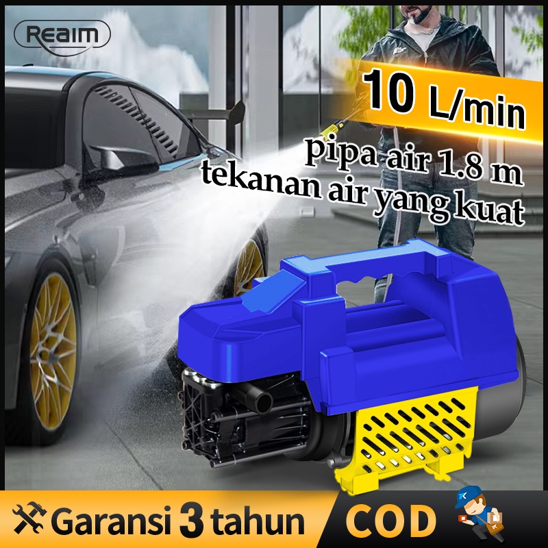 Reaim 600W Alat steam cuci motor &amp; mobil Jet Cleaner High Pressure Washer Alat Cuci Mobil cuci motor tekanan