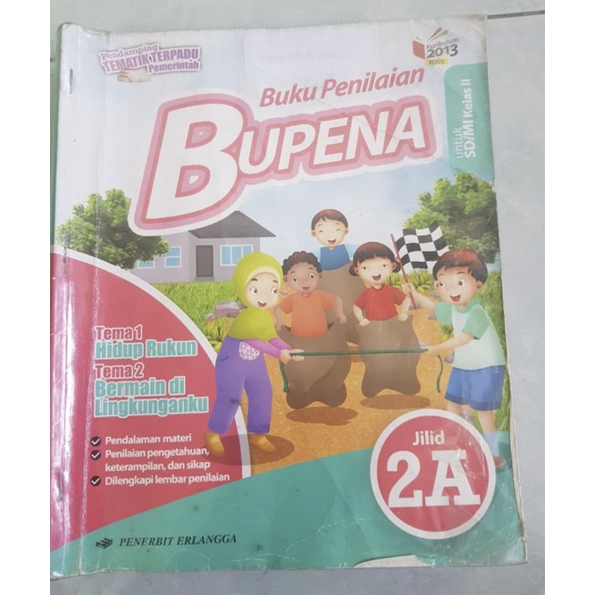 Buku pelajaran Bupena Erlangga bekas kelas 2A SD