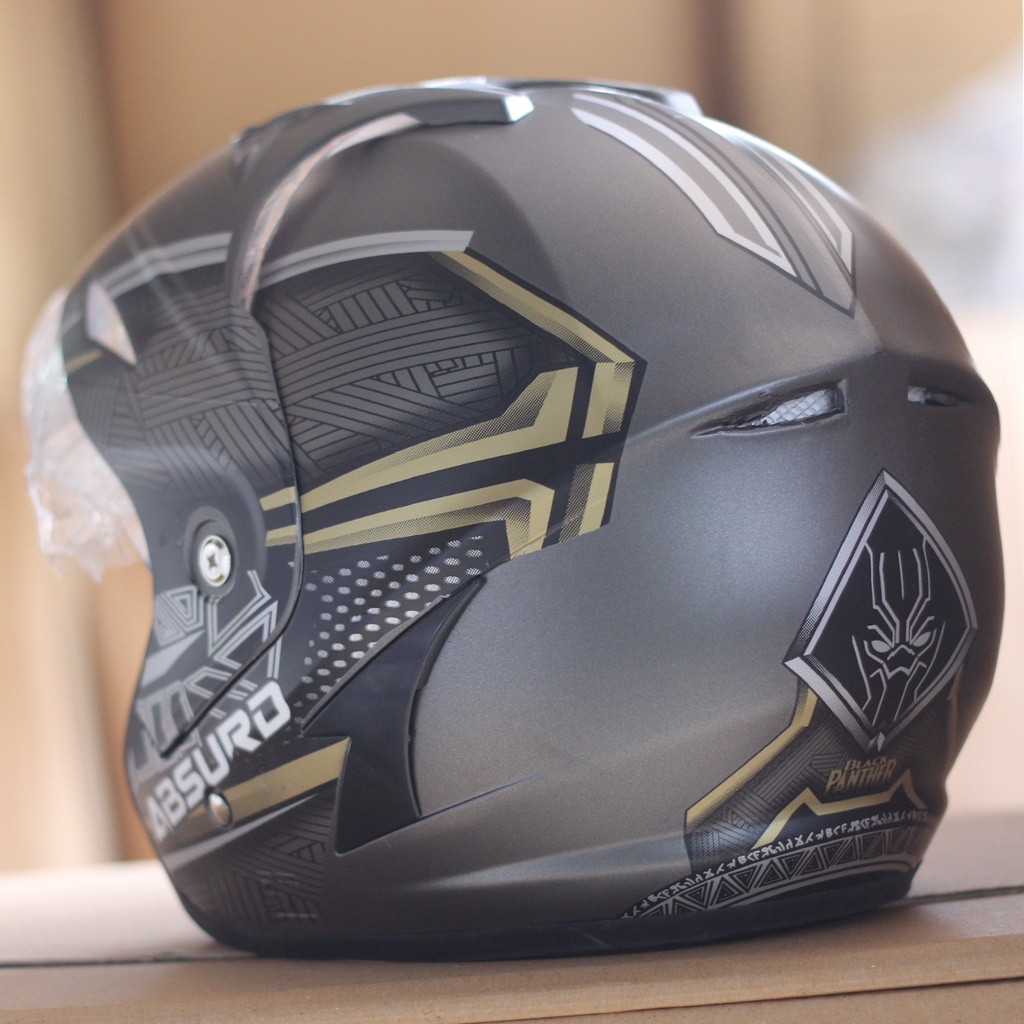 Helm Half Face MLA JP5 Motif Kaca Single Visor Clear Untuk Pria Dan Wanita Dewasa COD