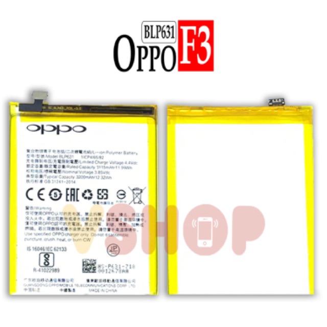 BATERAI BATRE FOR OPPO F3 - F5 - A77 BLP631 BATTERY