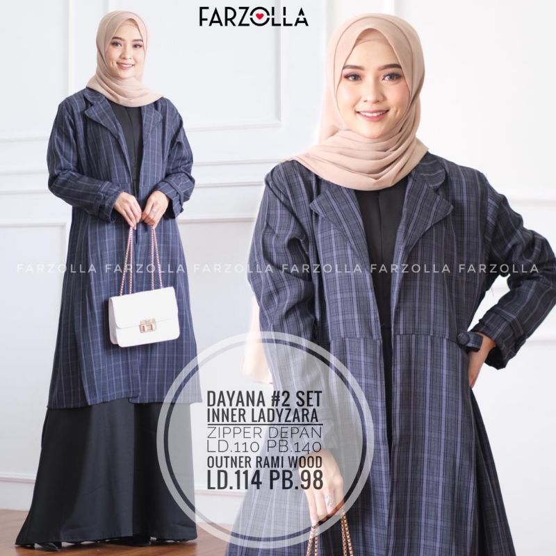 Dayana #2 Set By FARZOLLA • Setelan Wanita • Setelan Maxy Dress Outer Cardigan Wanita Muslim Set