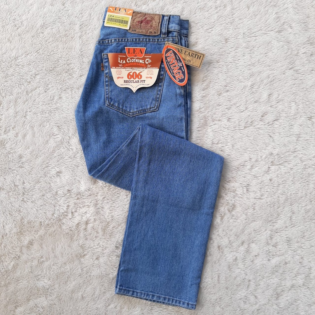 BARANG BAGUS JEANS LEA REGULER JEANS 606 TERBARU NON STREET PREMIUM ORIGINAL BLUE CARDINAL