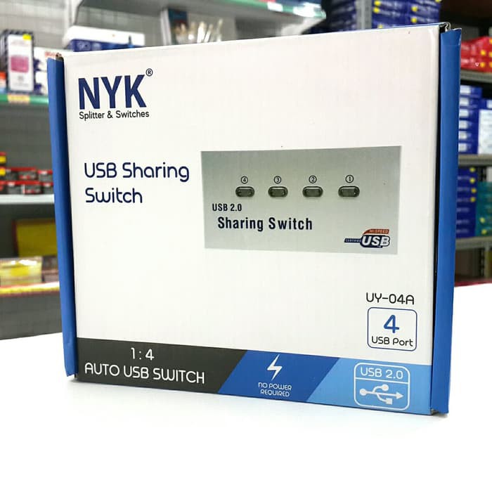 USB DATA SWITCH AUTO 1 TO 4 NYK USB PRINTER SHARING