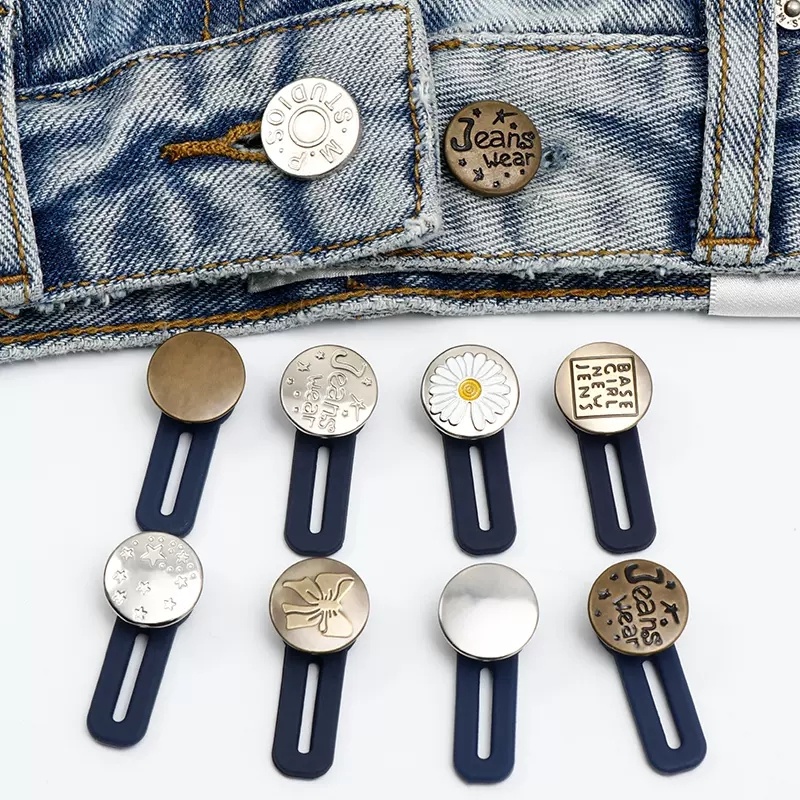 Papaozhu Tanpa Jahitan Celana Dapat Disesuaikan Pinggang Tombol Extenders Untuk Jeans Rok Musim Semi Silikon Elastis Expander Tombol Untuk Celana Perlengkapan Pakaian