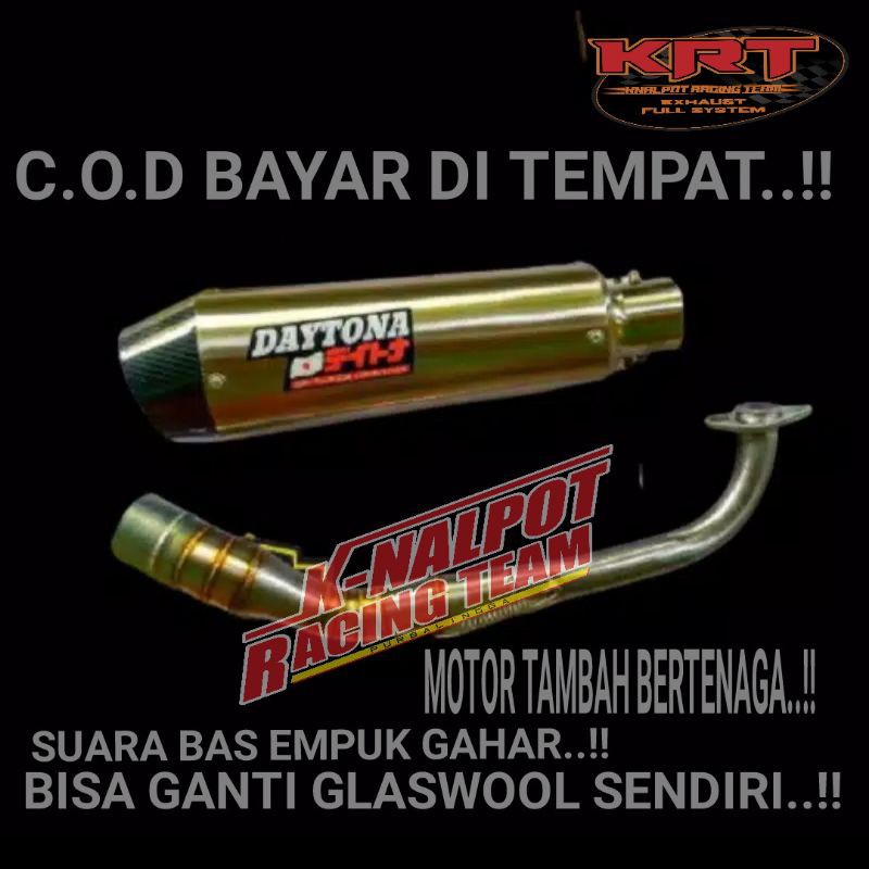 KNALPOT DAYTONA NMAX 150 AEROX PCX VARIO INJEK KARBU BEAT MIO SCOOPY XEON FINO MATIC MODIF RACING