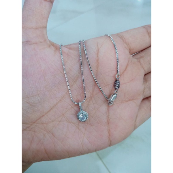 KALUNG SANTA + LIONTIN BUNGA TUSUK MP / KALUNG PERAK ASLI SILVER 925 LAPIS EMAS/ KALUNG FASHION WANITA TERBARU